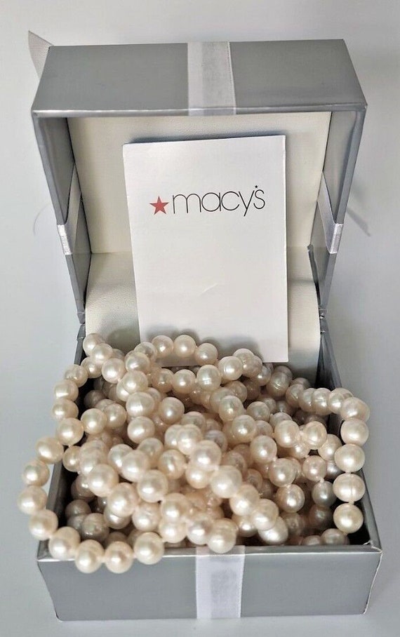 Belle De Mer 100in Long Freshwater Pearl Necklace W Box and Style