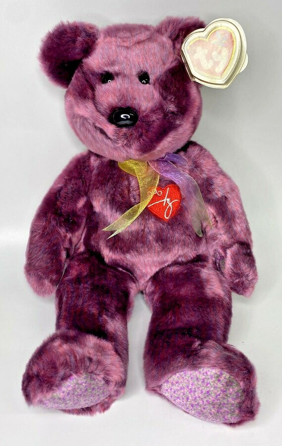 2000 ty beanie buddy "signature bear" retired tedd