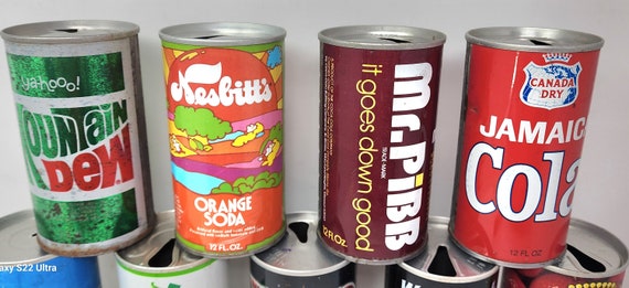 【値下げ】【レア】【ヴィンテージ】100DRINE サンドリンヌ　缶 Vintage 70-80's Mixed Collectible Empty Soda Steel Cans Lot