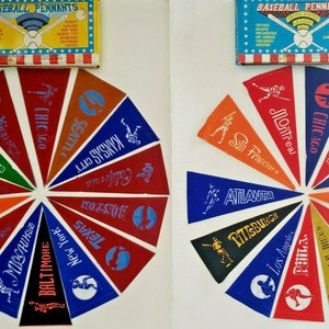 United States/Pro League Major Baseball Mini 4x9 Pennants Complete 26 Teams NOS