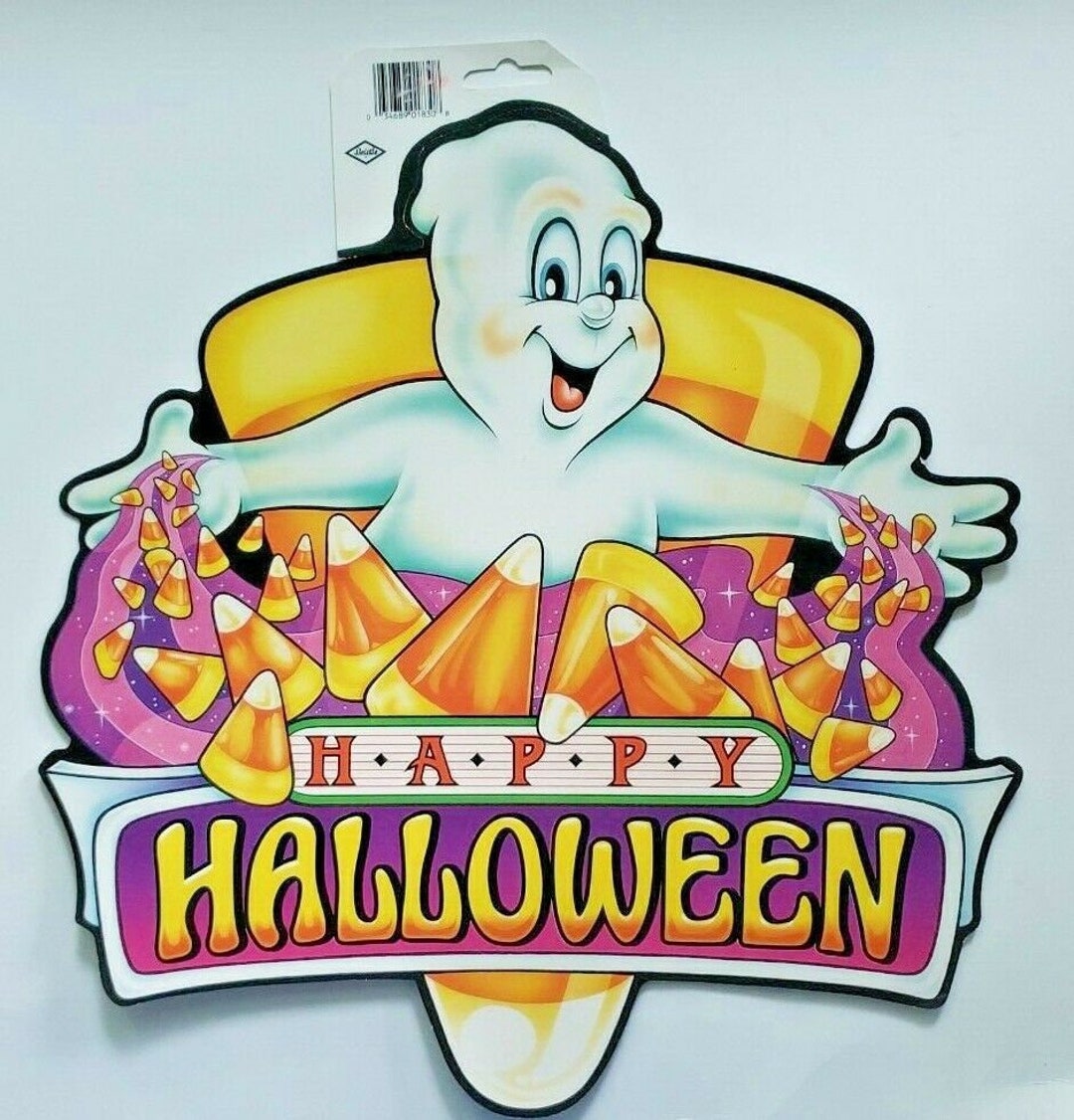 1997 Beistle Halloween Candy Corn Ghost Die Cut Wall Hanging Etsy