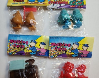 Vintage 4 Ramp Walker Twin Header Toy  Old Vending Stock New Old Stock Set#1