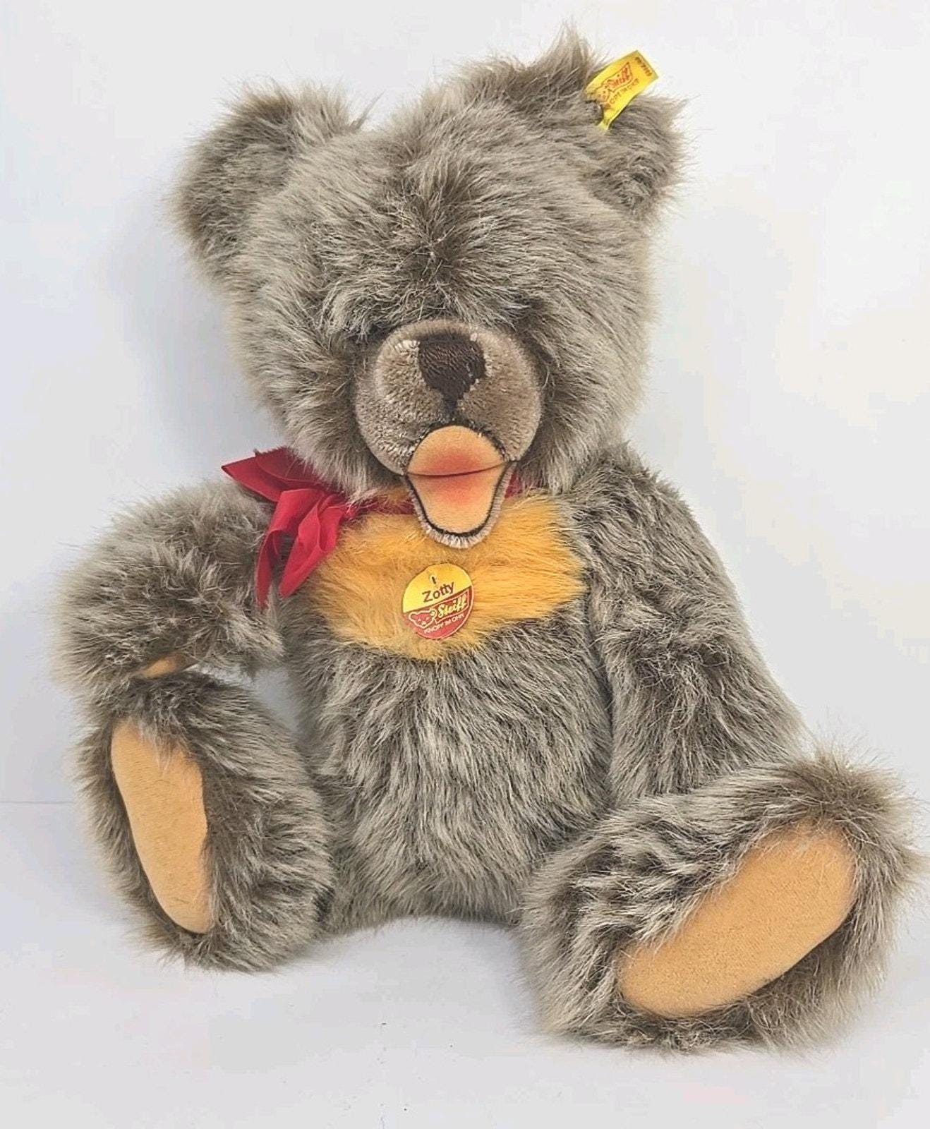 Steiff Zotty Teddy Bear Jointed Open Mouth Germany 0302/40 Stands