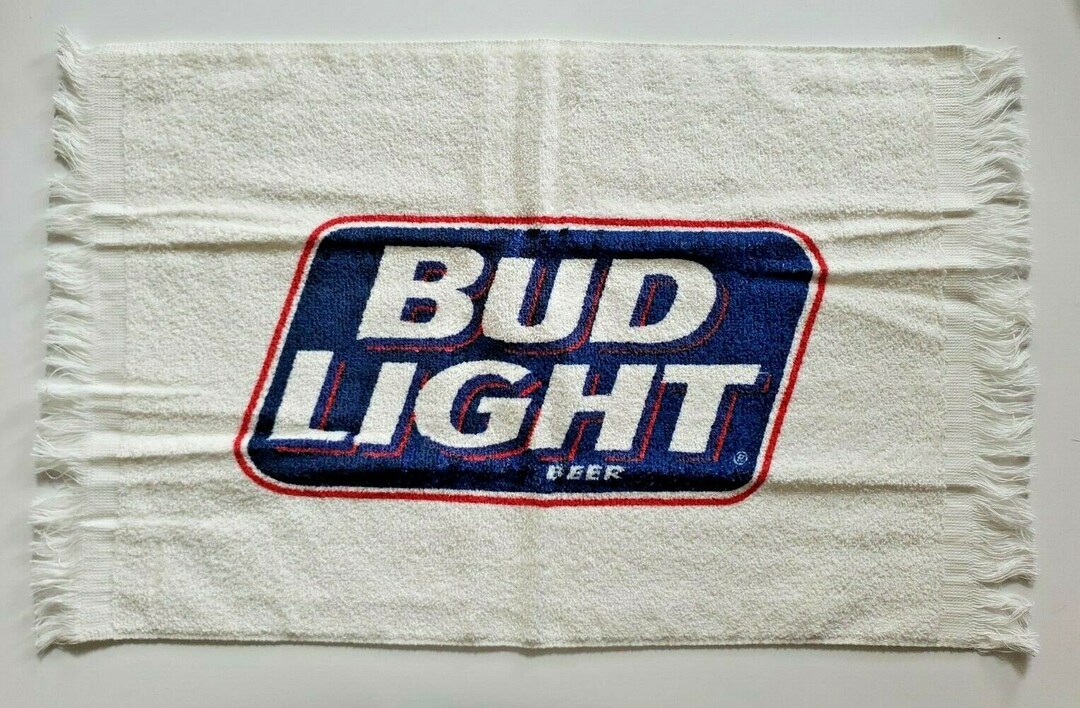 Vintage Bud Light Logo Terry Cloth Golf / Bar Towel 19 X 11.5 Budweiser ...