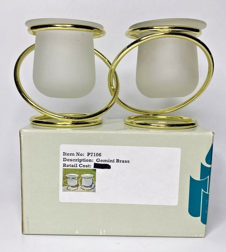 Partylite Gemini Brass Votive Holder Pair Retired Nib Etsy