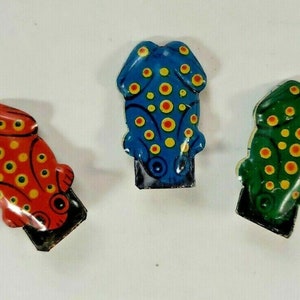 Vintage Tin Toy Frog Clickers, Set of 3made in Japan, 1950's-60's