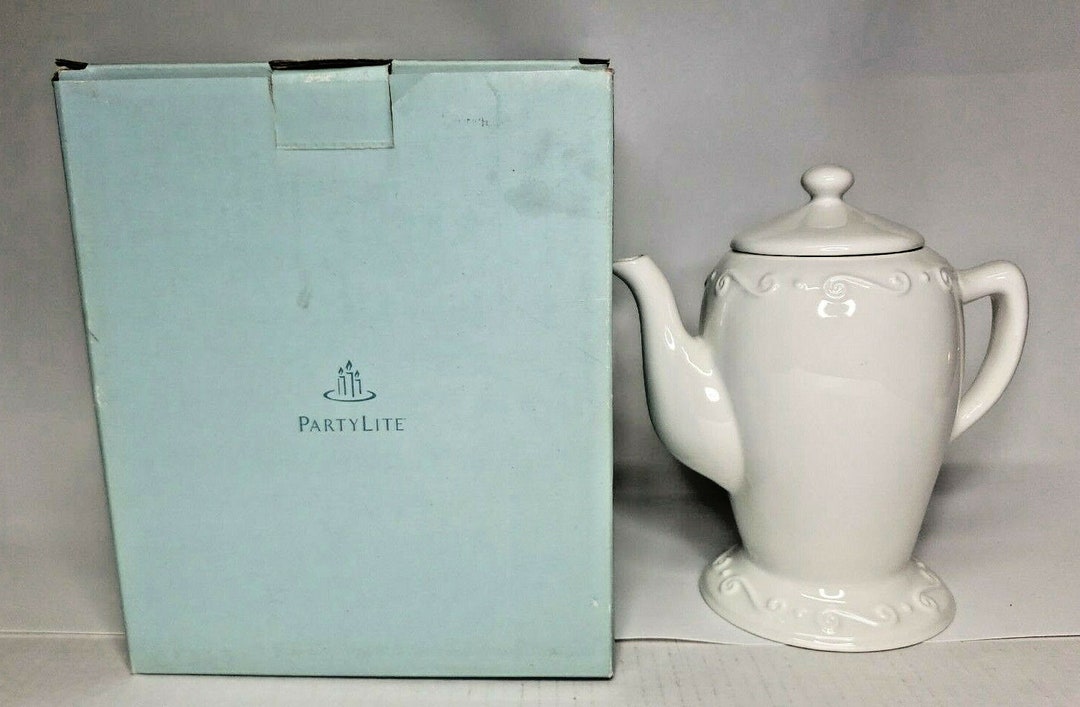 Partylite Sidewalk Cafe Aroma Melts 6 Teapot Warmer New in Box P7f