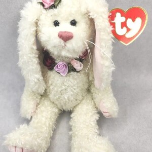 1993 Ty Beanie Baby Attic Treasure &quot;Rosalyne&quot; Retired White Rabbit BB22
