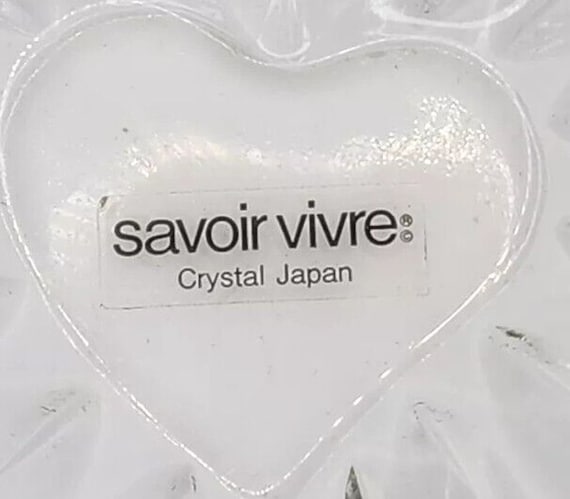 Vtg Savoir Vivre Crystal Gold Trim Heart Shape Trinket/candy Dish