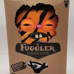 Vintage Retired Fuggler Plush Funny Ugly Monster Budgie Fuggler Ed. #40 Rabid Rabbit Tiger