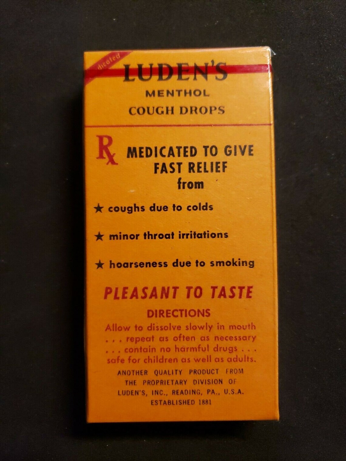 Vintage original luden's menthol cough drop lozenges Etsy