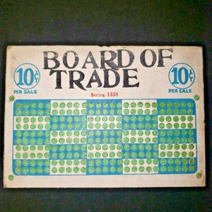 Vintage Board of Trade 10 Cent Punch Board Gambling with key New Old Stock