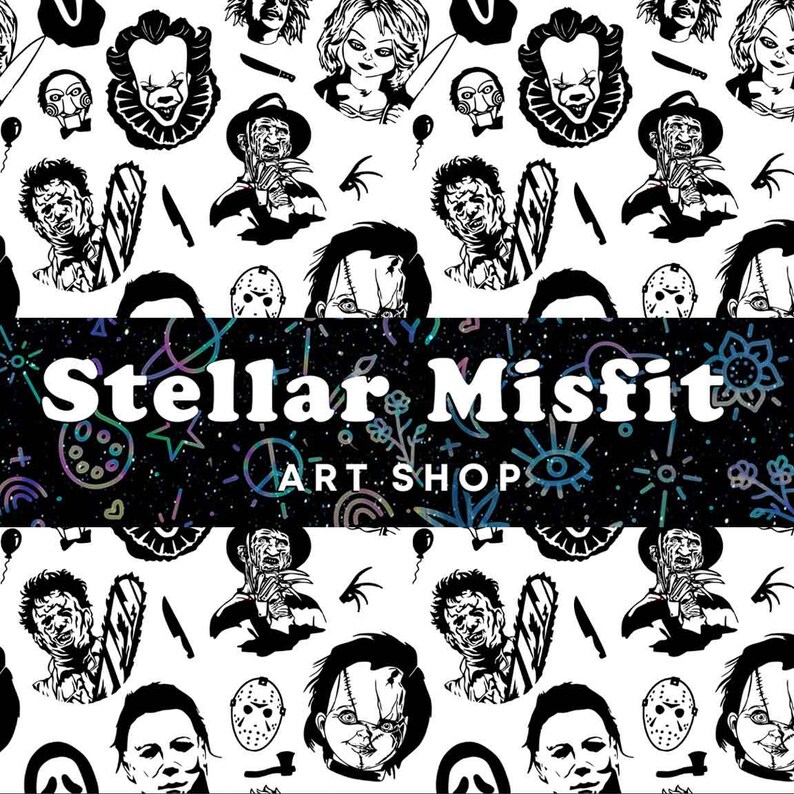 Horror Characters Pattern / Halloween Seamless Pattern / Digital Print ...