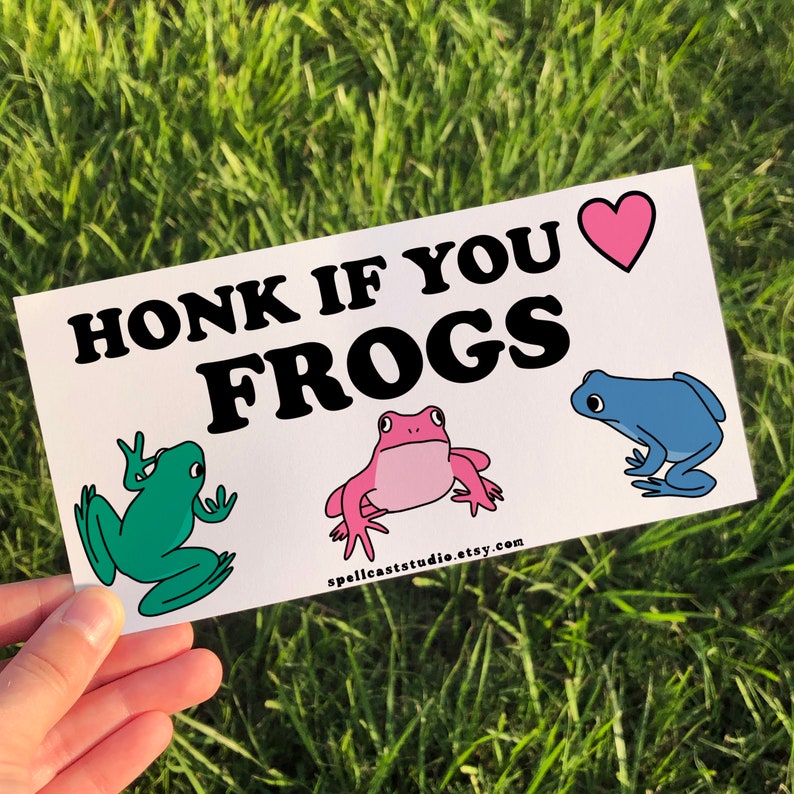 Frog Gen Z Bumper Sticker Honk If You Love Frogs Sticker for Etsy India