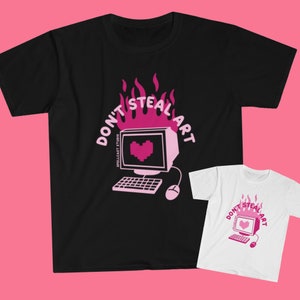 Don't Steal Art tshirt, artist tees for gen z, retro cute t shirts by Spellcast Studio