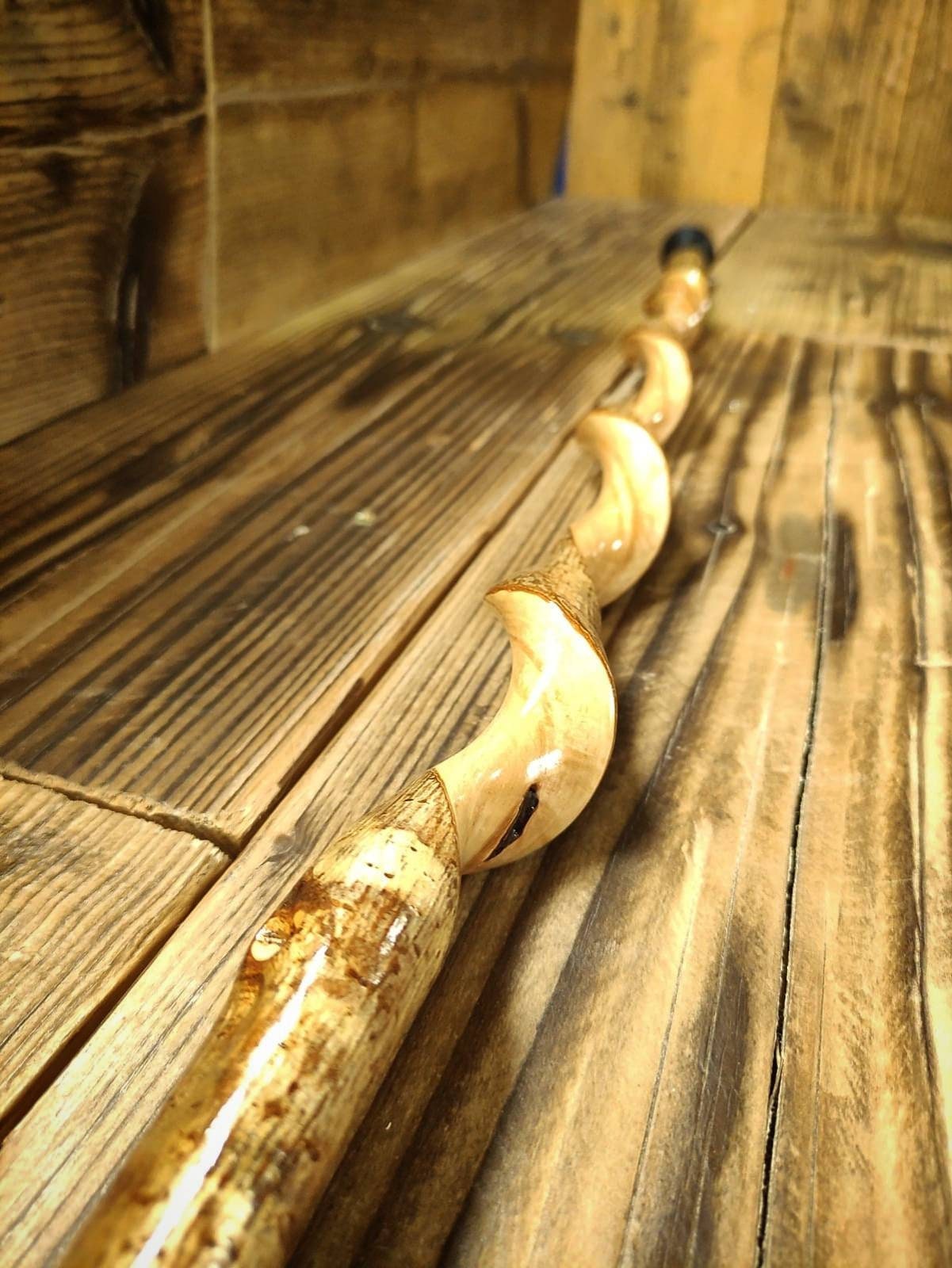 Walking/hiking stick/cane/staff. Hazel with honeysuckle Etsy