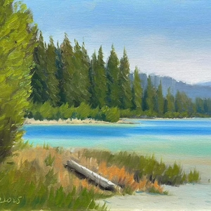 Original Landscape Oil Painting Canada Kentucky lake Artwork on Canvas| Nature Plein Air Art|Canadian artist
