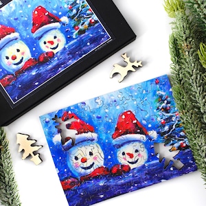 Jigsaw Puzzle for Christmas | Snowman Whimsy Jigsaw Puzzle for Teens and Adults | 54 Pieces