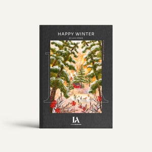 Happy Winter Christmas Jigsaw Puzzle For Adults by Laivi Põder Artwork a Premium 239 Piece Wooden Jigsaw Puzzle image 4