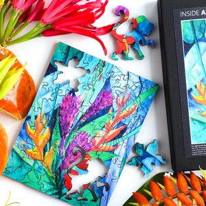 Wooden Jigsaw Puzzle Tropical Flowers | Daily Jigsaw Puzzle Boards for Teens and Adults