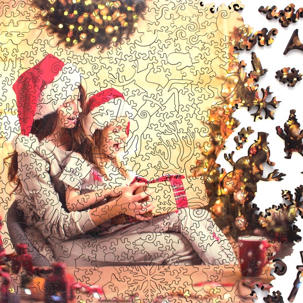 Cadeau de Noël personnalisé pour mari, Puzzle de Noël en bois personnalisé pour adultes, Cadeau de bas de Noël, Soirée de jeu, Puzzle d’images