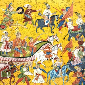 Puzzle per adulti King Dasaratha / Opera d&#39;arte di Shangri Ramayana / Puzzle in legno di alta qualità da 277 pezzi / Puzzle stravaganti