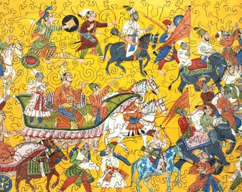 King Dasaratha Jigsaw Puzzle For Adults | Shangri Ramayana Artwork | Premium 277 Piece Wooden Jigsaw Puzzle | Whimsical Jigsaw Puzzles