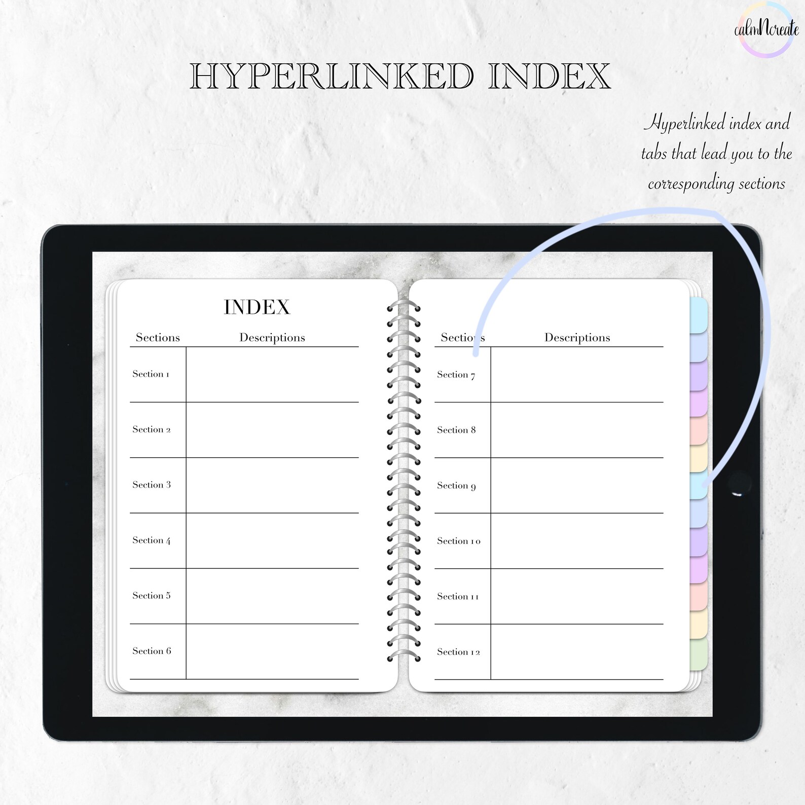 Digital Pastel Notebook With Marble Background | Bujo, Planner ...
