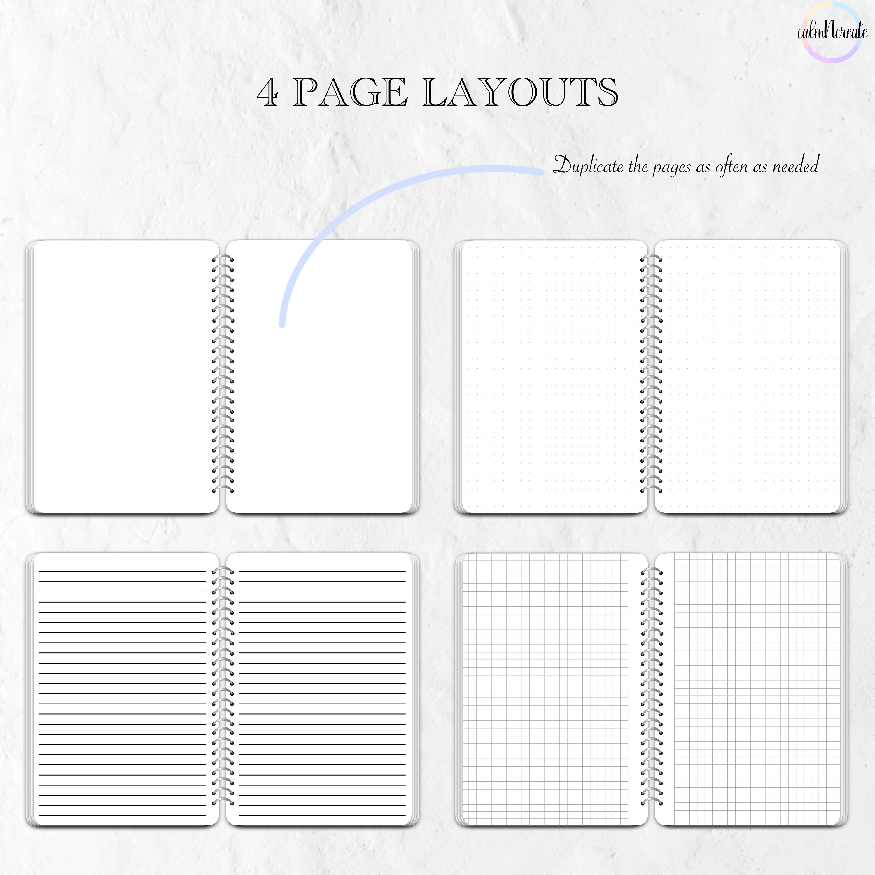 Digital Pastel Notebook With Marble Background | Bujo, Planner ...