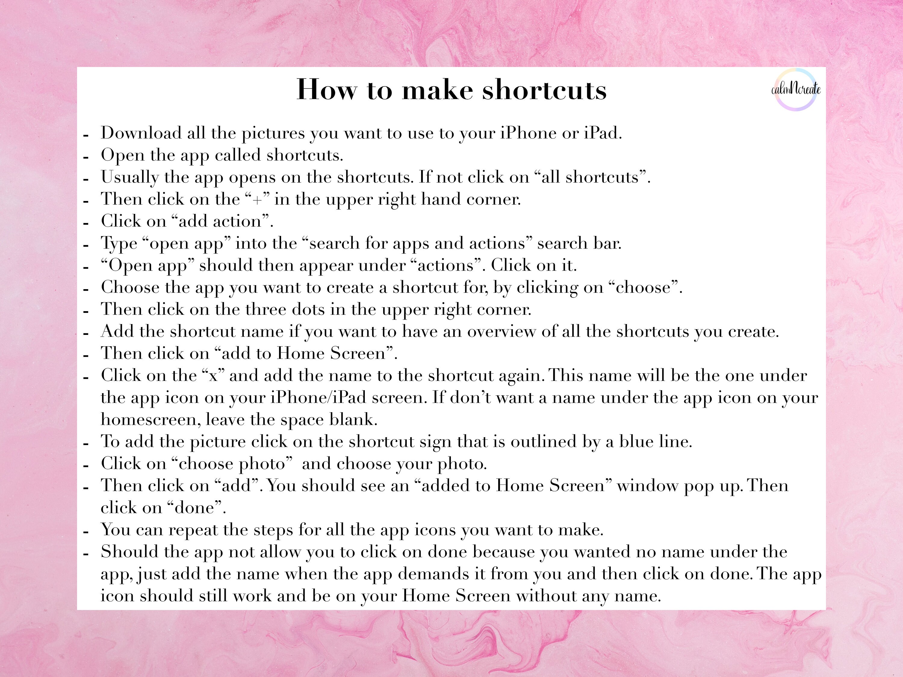 Ios 14 Pink Marble App Icons iPhone App Covers 120 One Etsy