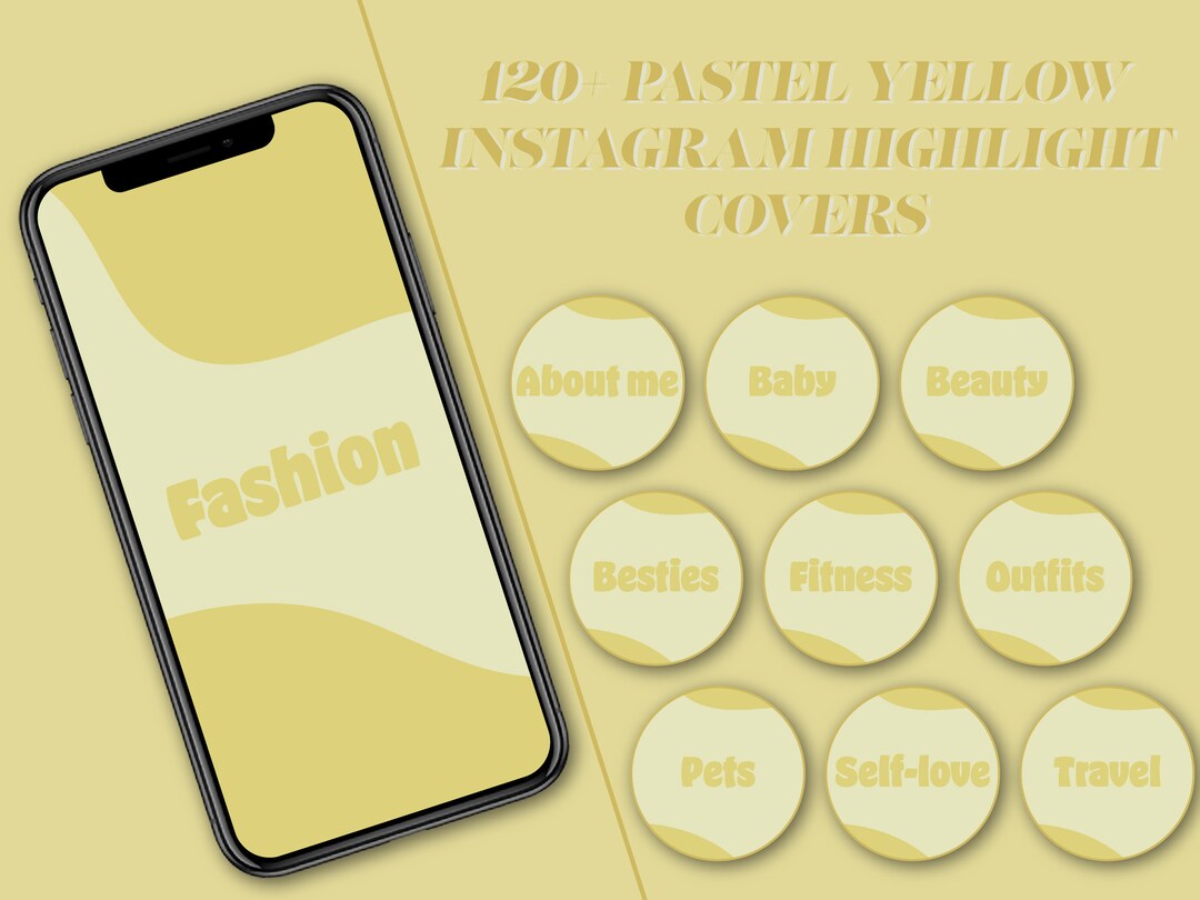 120 Pastel Yellow Instagram Highlight Covers IG Story Icons Etsy