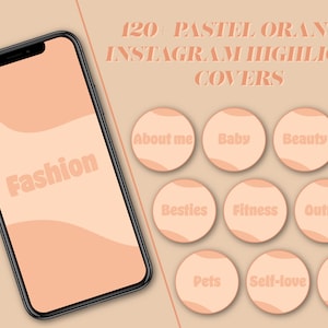 120+ Pastel Orange Instagram Highlight Covers | IG Story Icons Covers, Instagram Stories, Text Highlights, Influencer, Blogger, Lifestyle