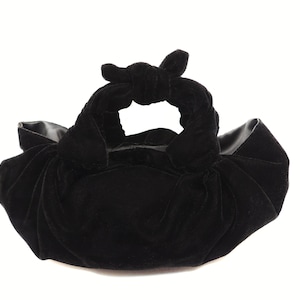 Schwarze Samt Knoten Handtasche/Luxus Handgemachte Tasche/Abend Handtasche