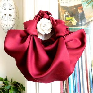 Burgund Satin Knot Handtasche/kleine Handtasche/Satin Handtasche/Burgundy Handtasche/Braut Handtasche/Brautjungfer Handtasche