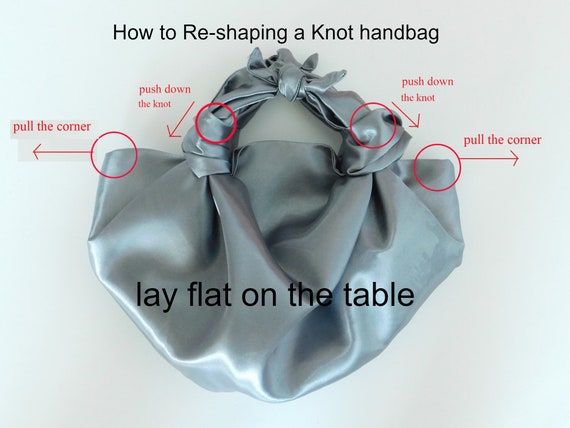 SMALL/BIG Blue Satin Furoshiki Knot Handbag/small Handbag/satin Handbag/blue  Handbag - Etsy