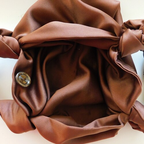SMALL/BIG Brown Chocolate orders Satin Furoshiki Knot Handbag/Small Handbag/ Handmade Bag