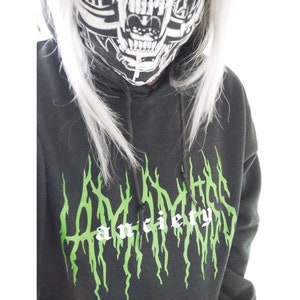 Anxiety Hoodie, Grunge Hoodie, Aesthetic Hoodie, Aesthetic Clothing, Goth Hoodie, Death Metal Font Hoodie, Neon Green Hoodie, Plus Size, Emo