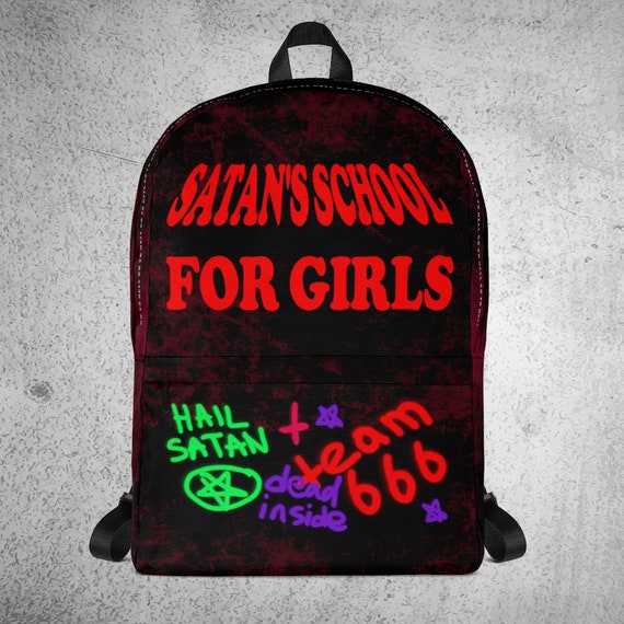 Goth Backpack for School Satan s School for Girls Backpack Satanic Backpack Leviathan Cross Emo Backpack Rucksack Black Occult Symbols Etsy Canada