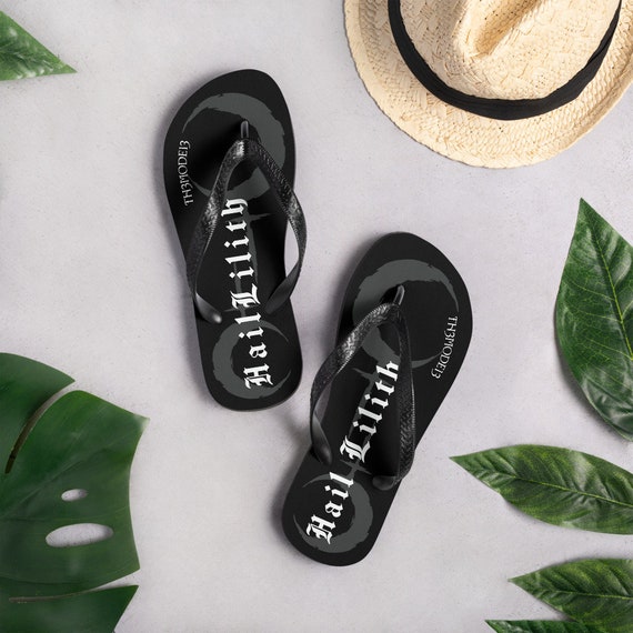 Goth flip flops hot sale