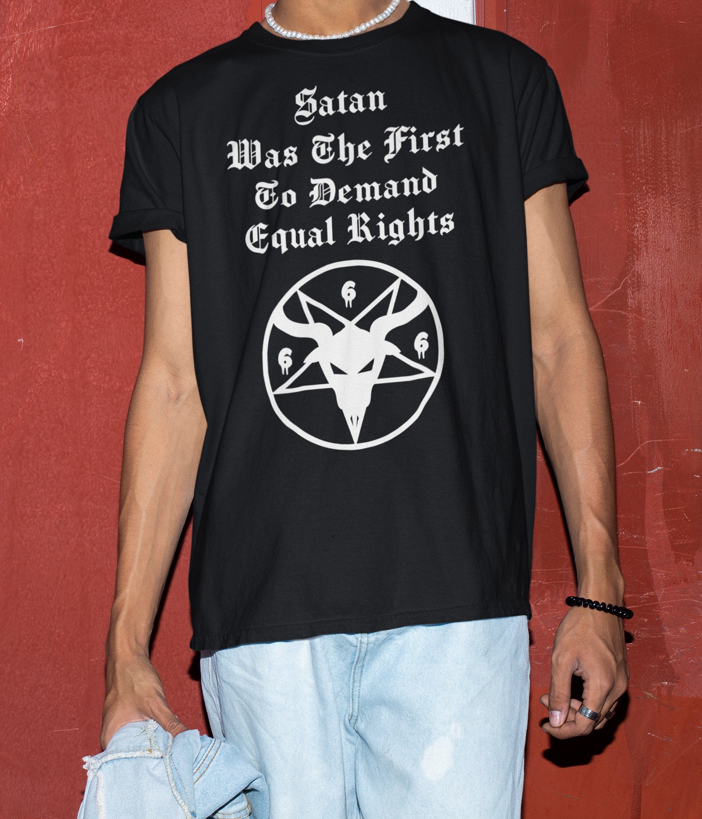 Satanic Shirt Satanic Clothing Goth Shirt Devil Shirt Hail - Etsy Norway