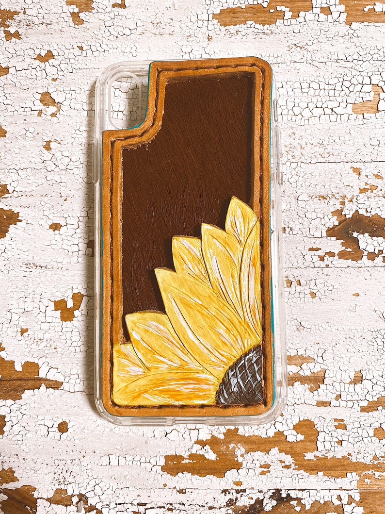 Sunflower Leather Cellphone Case