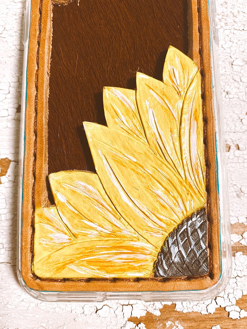 Sunflower Leather Cellphone Case