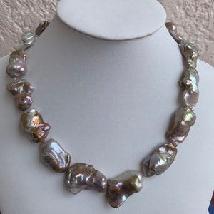 Baroque Freshwater pearl Souffle pearl necklace length 18”