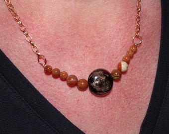 Lampwork Bead & Copper Necklace