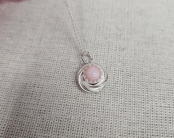 Pink Opal Rosette Necklace