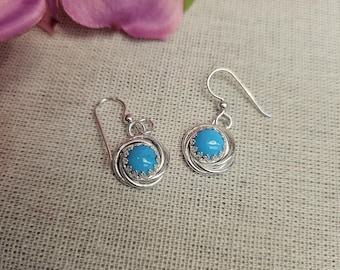 Turquoise Rosette Earrings