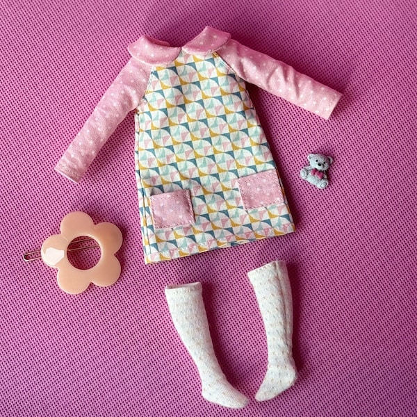 Vestido Blythe, conjunto de ropa Blythe, vestido y calcetines Blythe