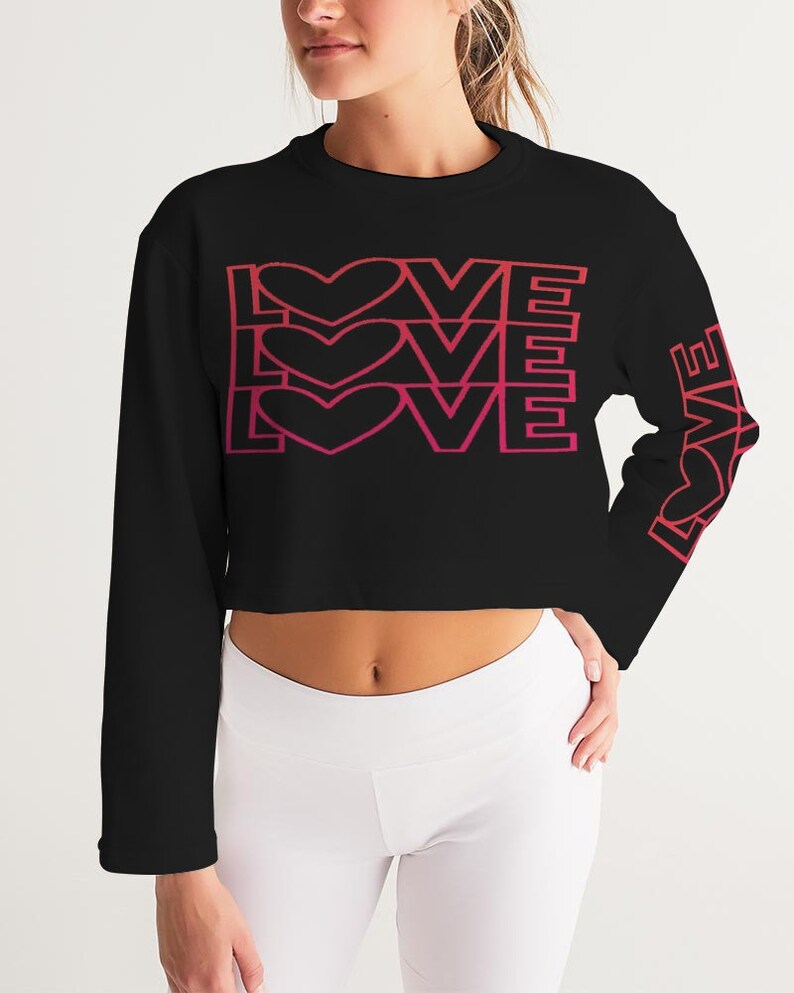 Women/'s Cropped Sweatshirt 3xs LOVE