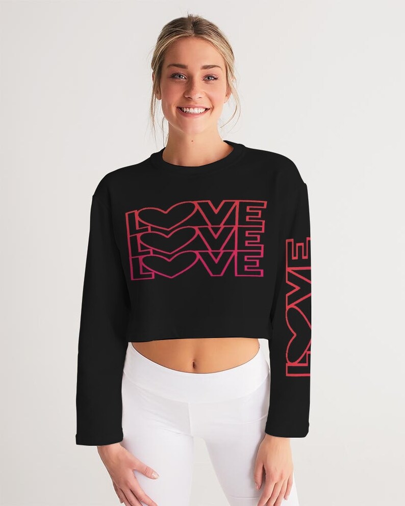 Women/'s Cropped Sweatshirt 3xs LOVE