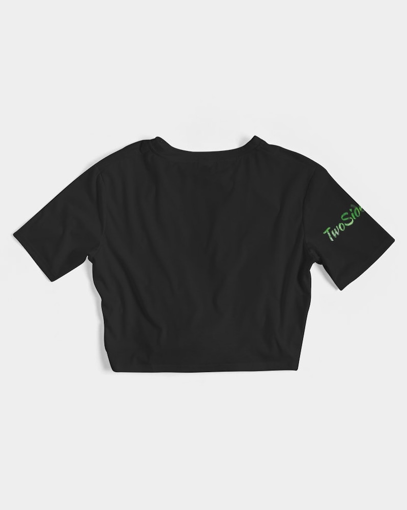 Women/'s Twist-Front Cropped Tee Bad Bitch Good Weed